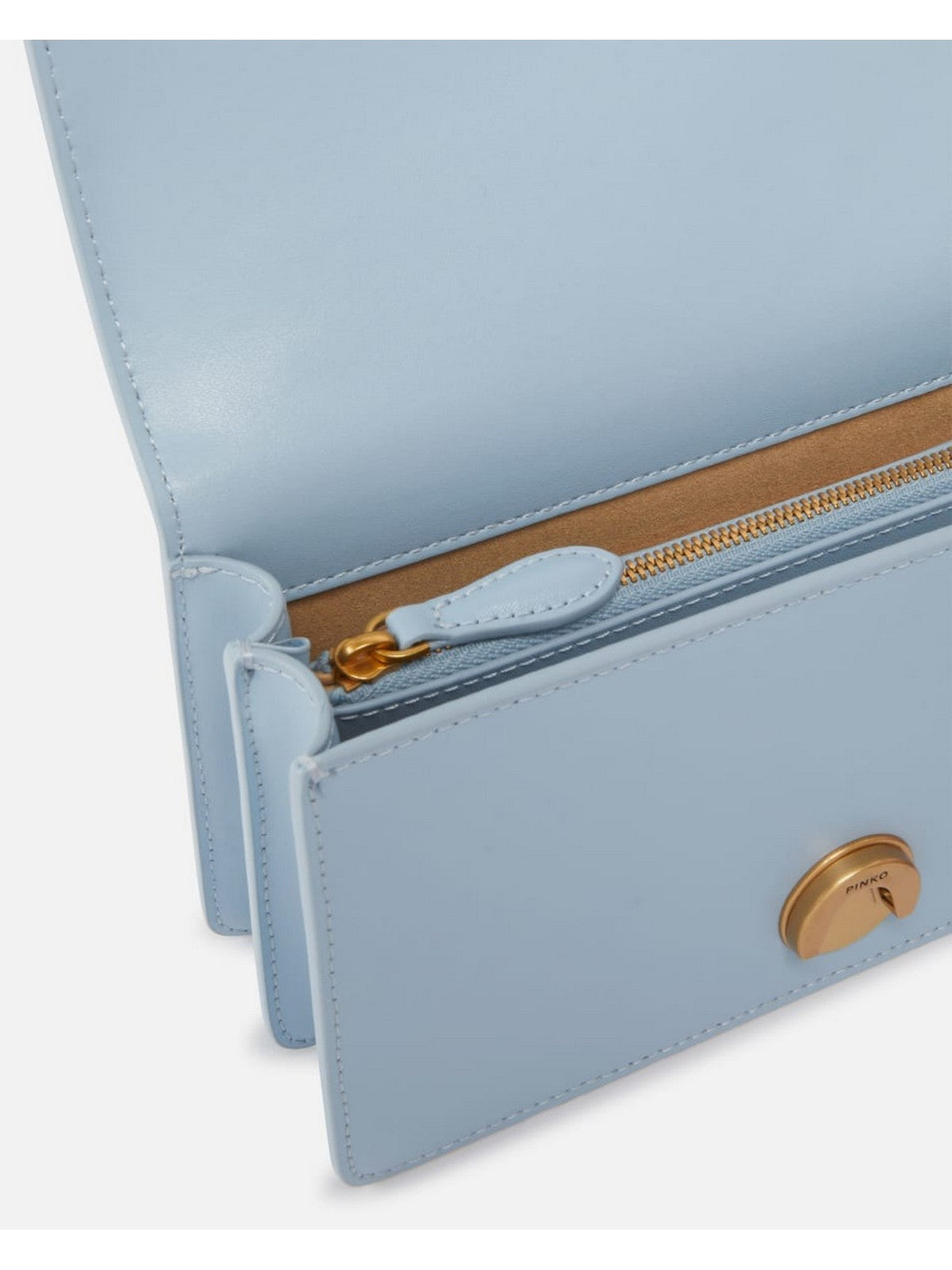 PINKO Borsa Donna Love One Mini Dc Vitello Seta 100074-A0F1 E57Q LIGHT BLUE-ANTIQUE GOLD gioboutiqueweb