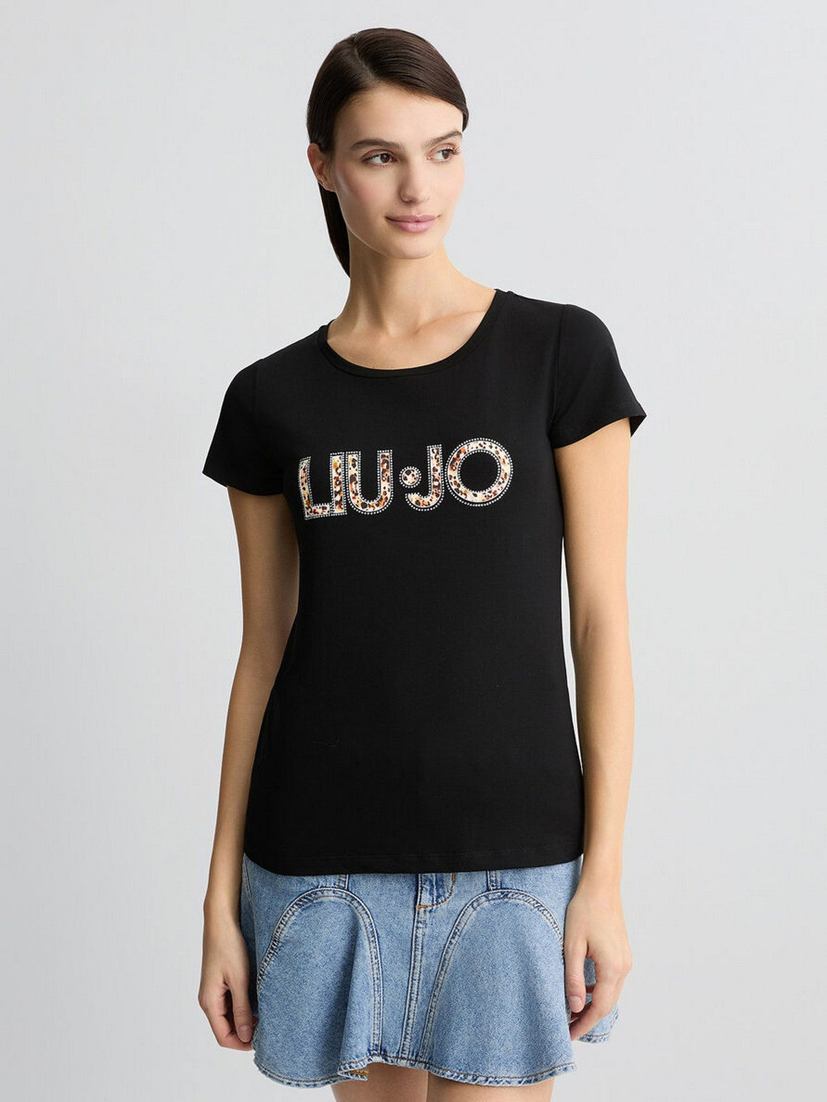 LIU JO BEACHWEAR T-shirt Donna VA5154JS003 M9330 Nero/anim.rouge gioboutiqueweb