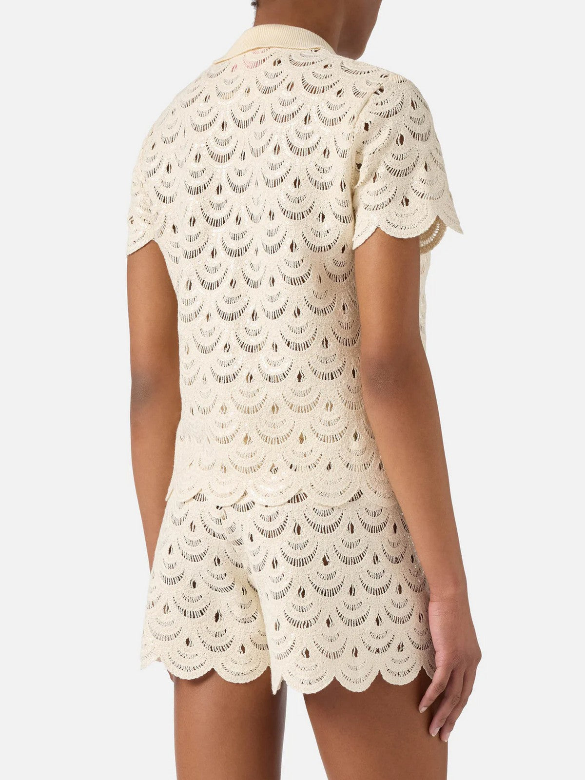 MC2 SAINT BARTH Polo Donna MONET 01719L CROCHET SHELL PAILLETTES 10
