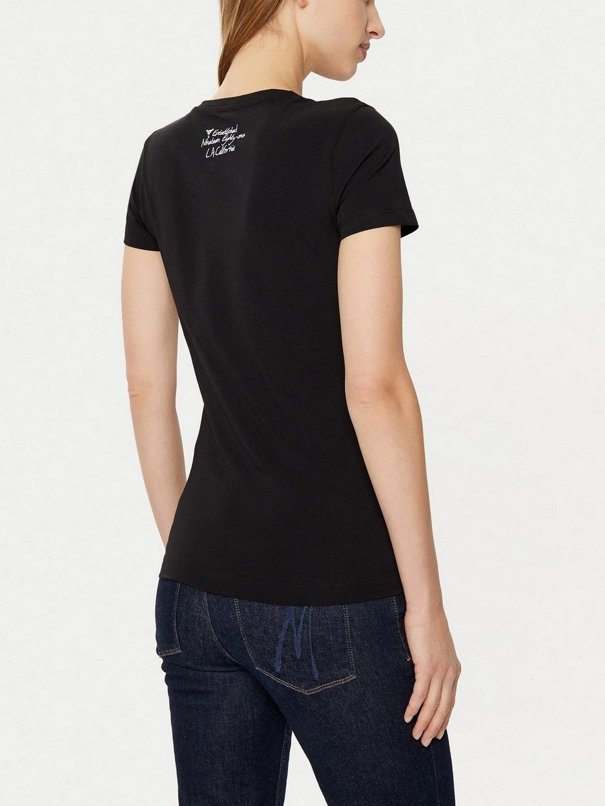 GUESS T-shirt Donna SS CN TRIANGLE FLOWER TEE W5RI00 J1314 JBLK Nero gioboutiqueweb