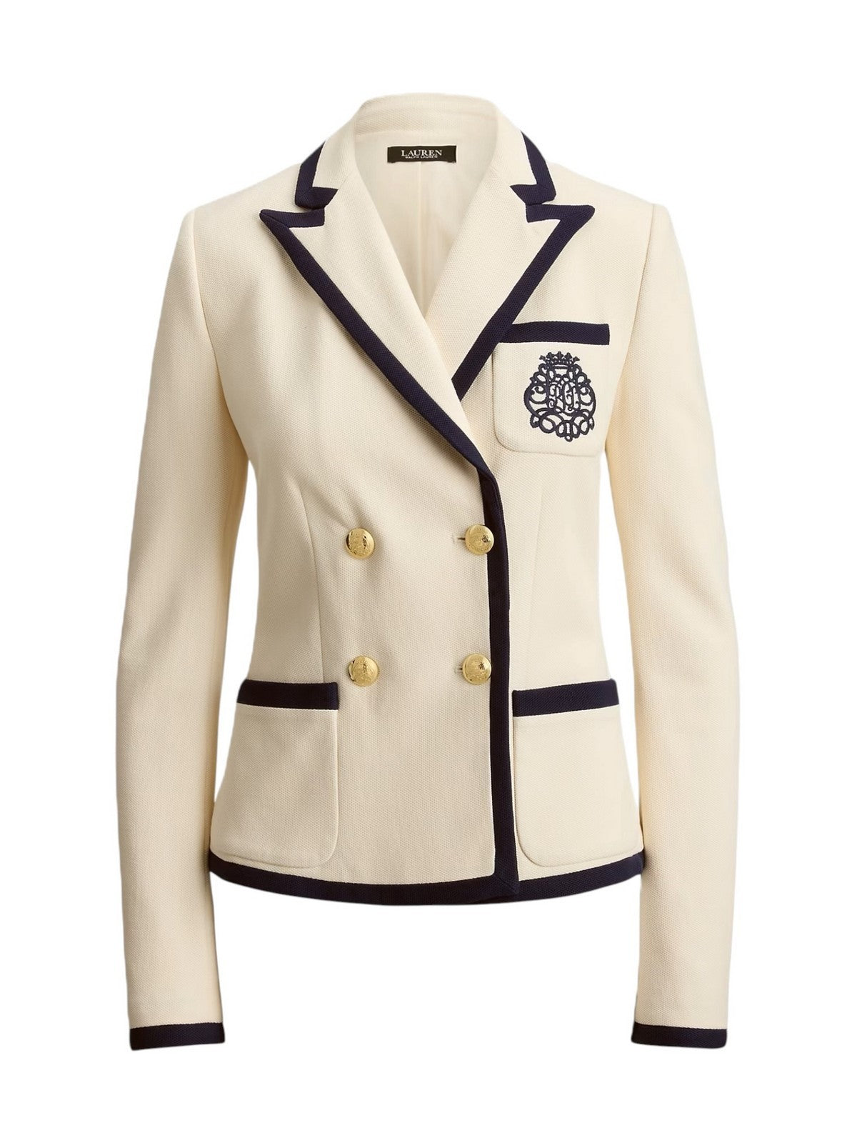 LAUREN RALPH LAUREN Giacca Donna KNIT-BLAZER/SPORT COAT 200P09081 001 MASCARPONE CREAM/REFINED NAVY