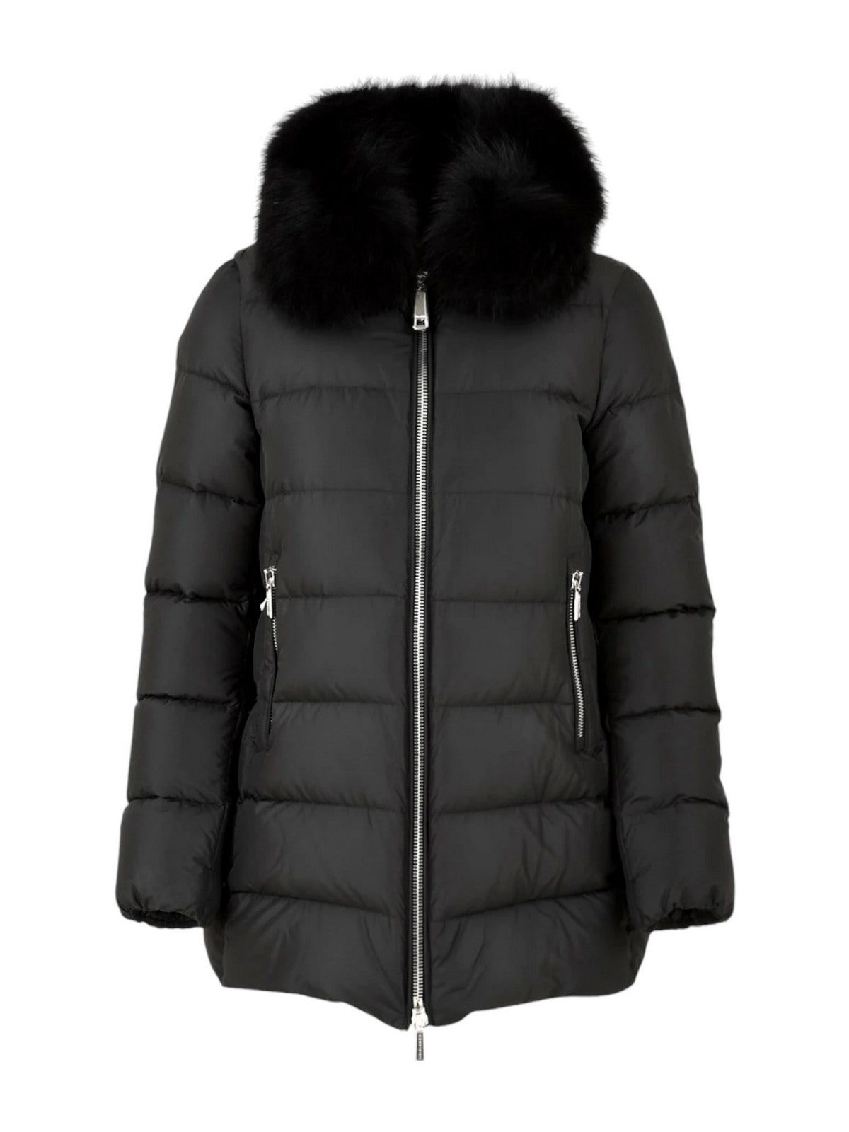 MOORER Piumino Donna DORADO-FUR-LS9 MODGI300004 U0001 Nero gioboutiqueweb