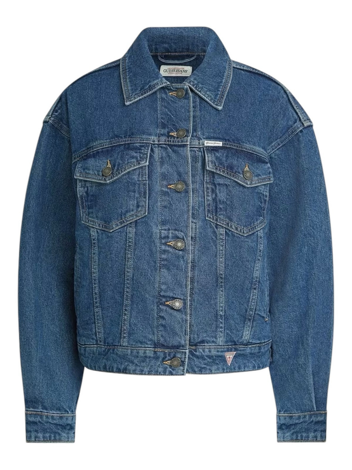 GUESS Giacca Donna GJ OVERSIZE TRUCKER JACKET W4YN56 D5CC3 M3DW Blu gioboutiqueweb