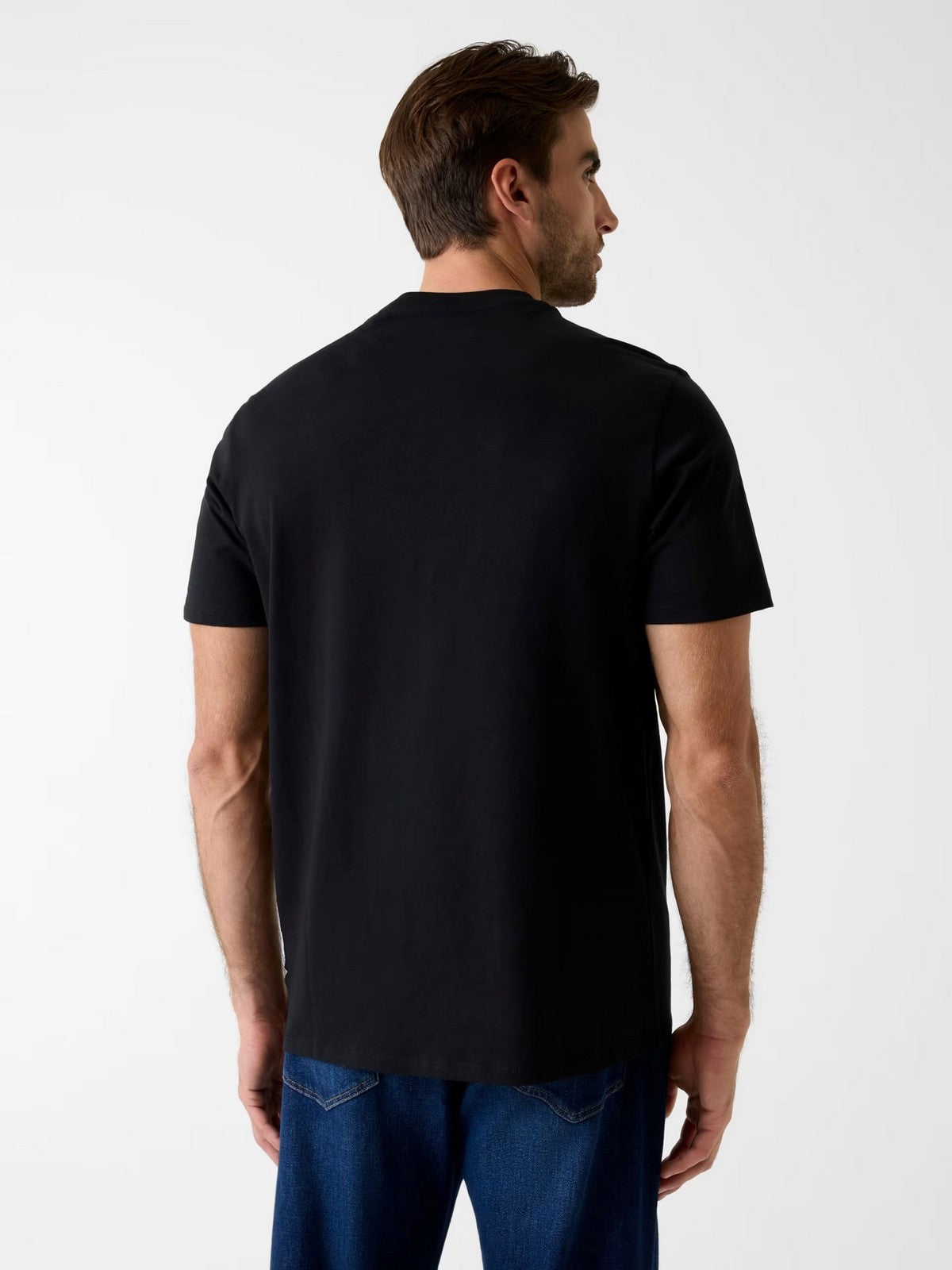 GUESS T-shirt Uomo SS BSC PEONY STITCH TEE M6RI04 I3Z14 JBLK Jet Black A996