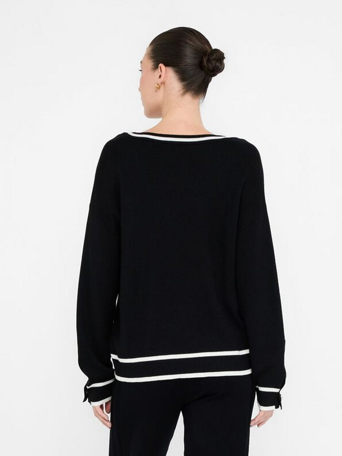 LIU JO SPORT Maglione Donna TF5229MS59L 03N66 Nero/bianco latte