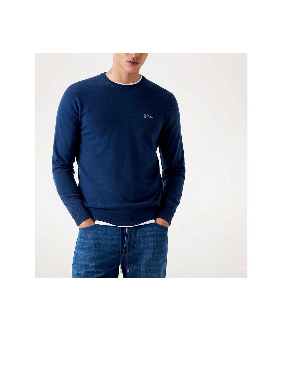 GUESS Maglione Uomo DANIEL CN LS BASIC SWTR M5YR26 Z0122 G7V2 SMART BLUE