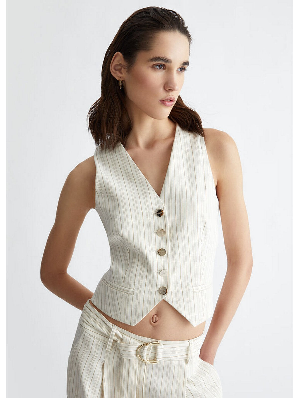 Liu Jo Black Gilet Woman CA4287T3790 N9037 White