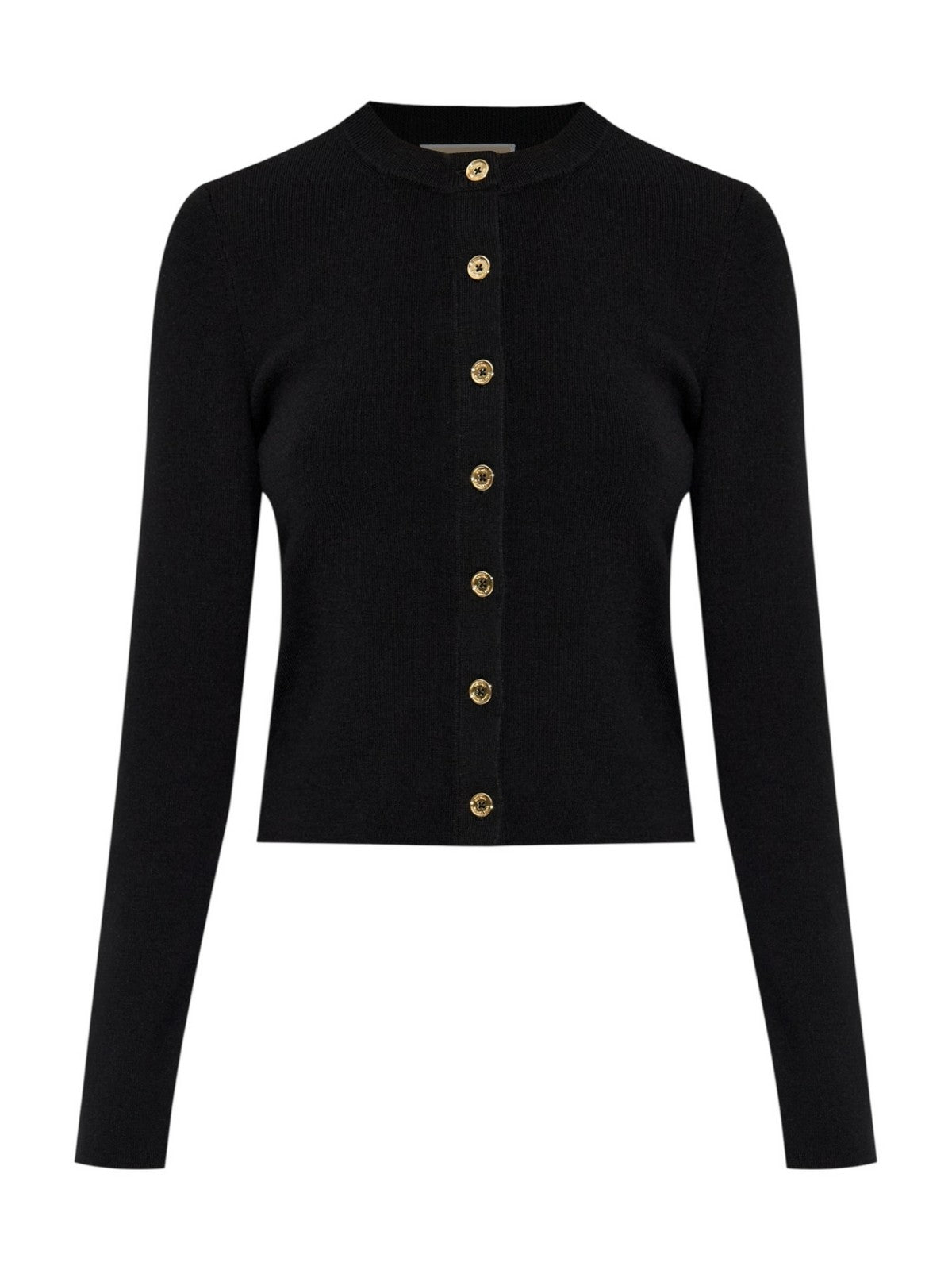 Michael Kors Cardigan Frau Merino Rib Crew NK Cardi MT5617W4VR 001 Schwarz