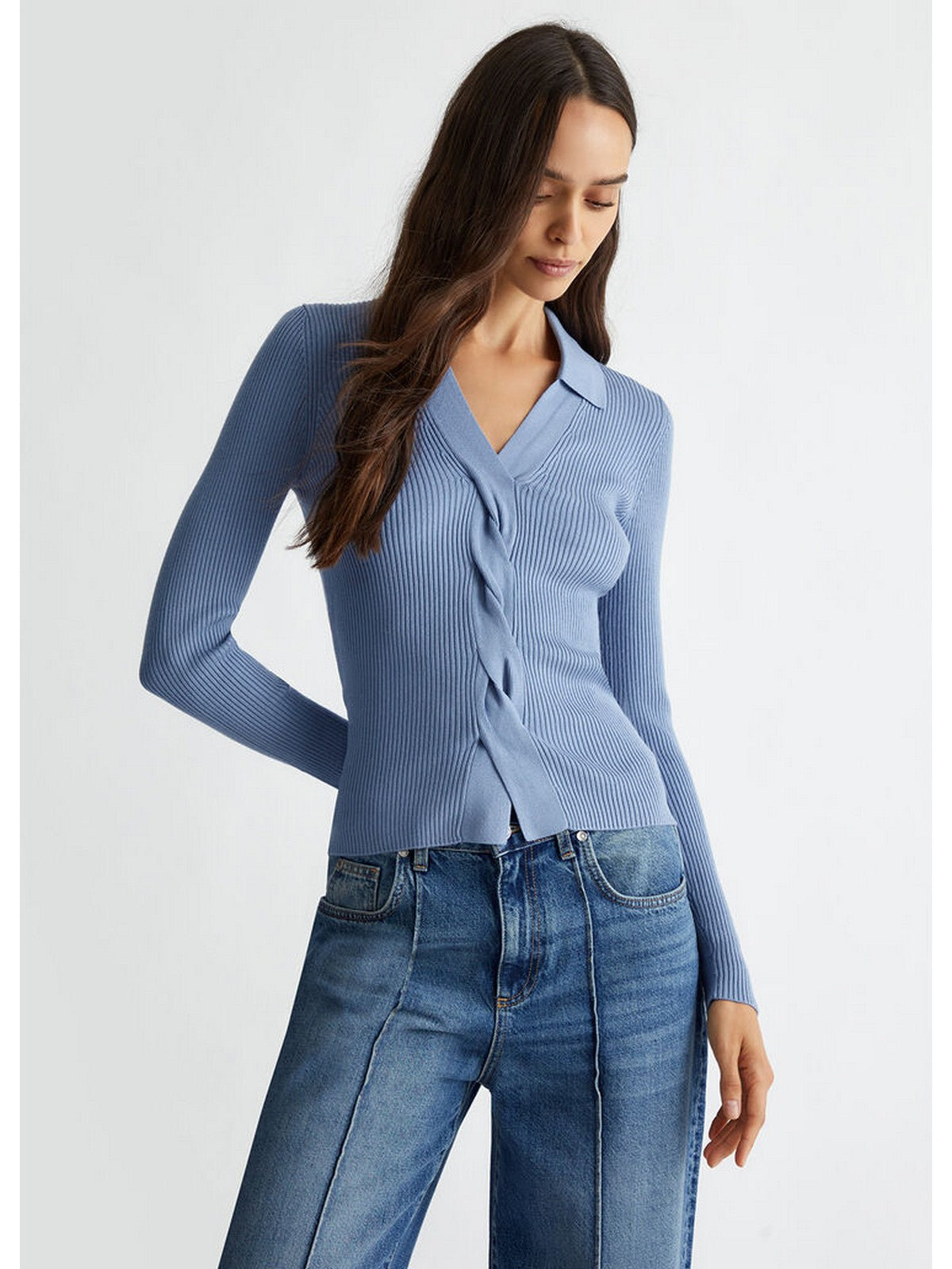 LIU JO WHITE Maglia Donna WF4016MS49I 74021 Blu gioboutiqueweb