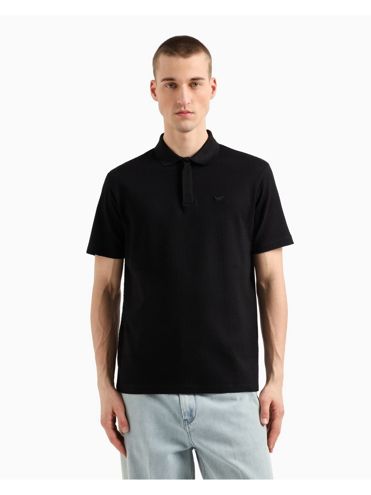 EMPORIO ARMANI Polo Uomo EM001729 AF14874 FC039 BLACK CHEVRON gioboutiqueweb