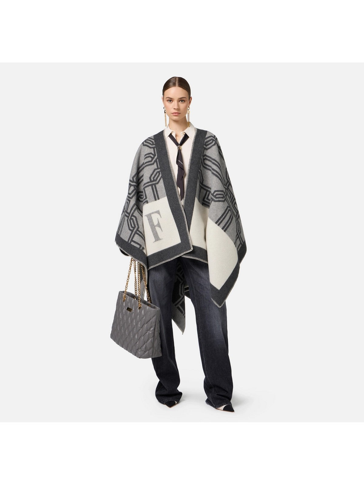 ELISABETTA FRANCHI Mantella Donna MT02F47E2 DE2 Bianco gioboutiqueweb