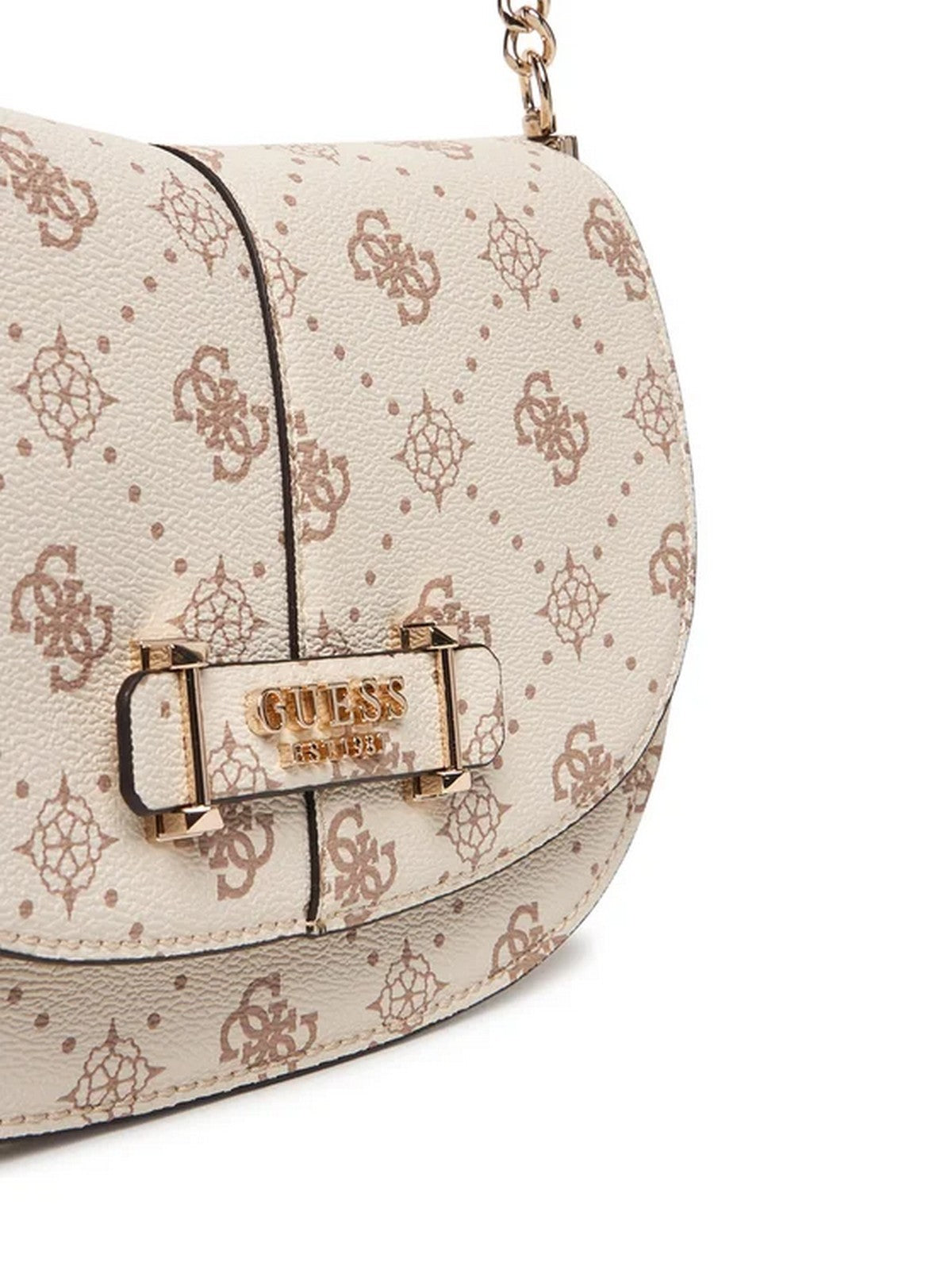 GUESS Borsa Donna CARRIE LOGO FLAP SHOULDER BAG HWGP98 98200 VNO VANILLA LOGO