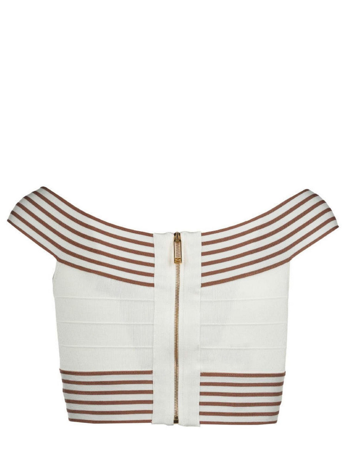 ELISABETTA FRANCHI Top Donna TK44S61E2 AQ6 AVORIO/CUOIO