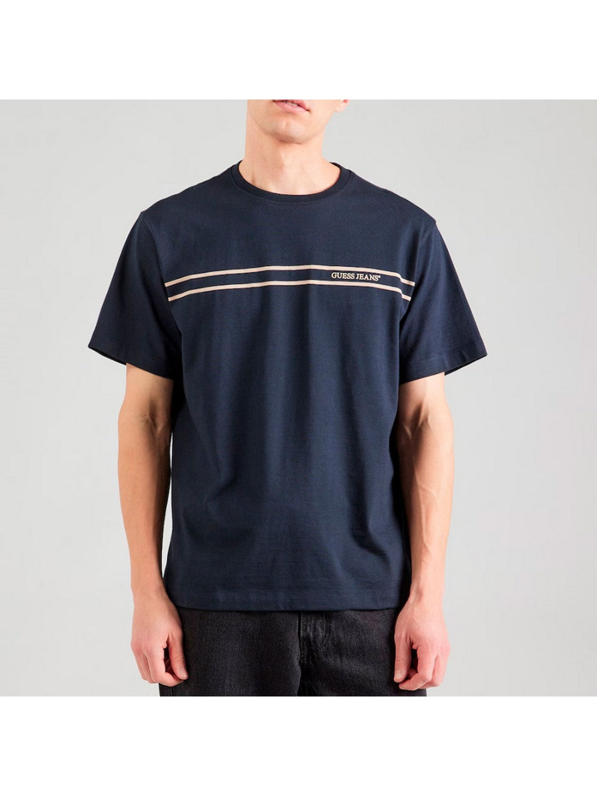 GUESS T-shirt Uomo GJ SS CN REG CHEST STRIPE TEE M5RI78 KCPQ1 A71W DARING OCEAN gioboutiqueweb