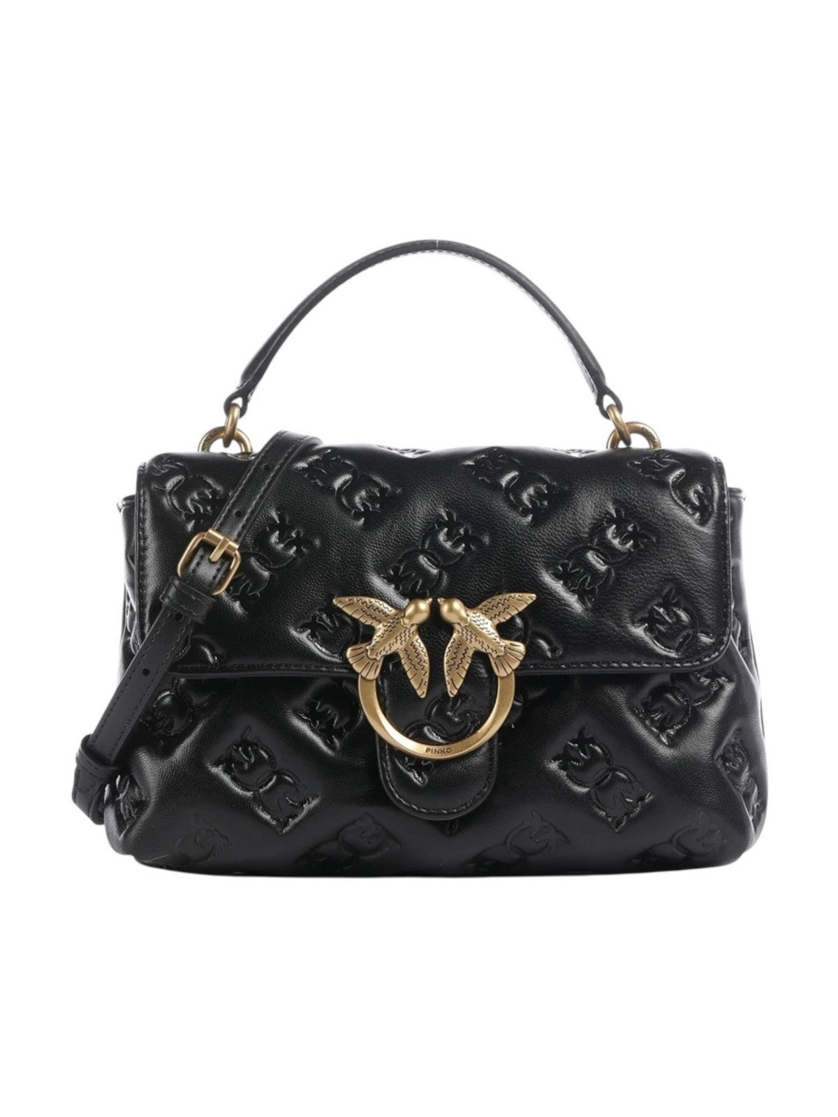 PINKO Borsa Donna LOVE LADY PUFF MINI CL 100044-A2JX Z99Q NERO-ANTIQUE GOLD gioboutiqueweb