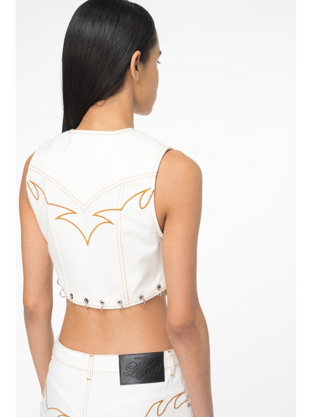 PINKO Gilet Donna Dracula 103625-A1VD Z05 Bianco