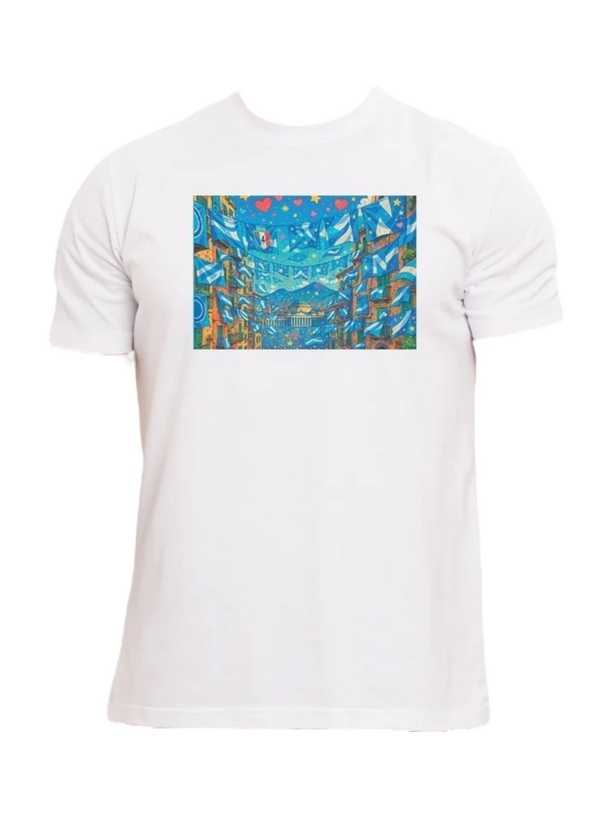 MOVE be different T-shirt Uomo T-SHIRT NAPOLI 02 FLAGS BIANCO gioboutiqueweb