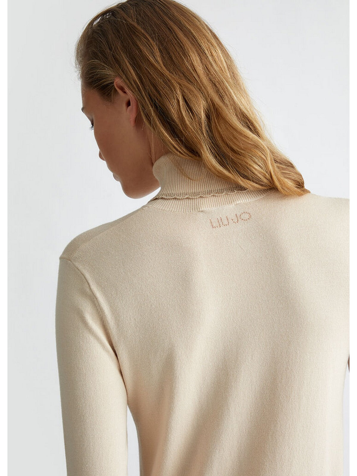 LIU JO WHITE Maglione dolcevita Donna WF4008MS49I X0623 Beige gioboutiqueweb