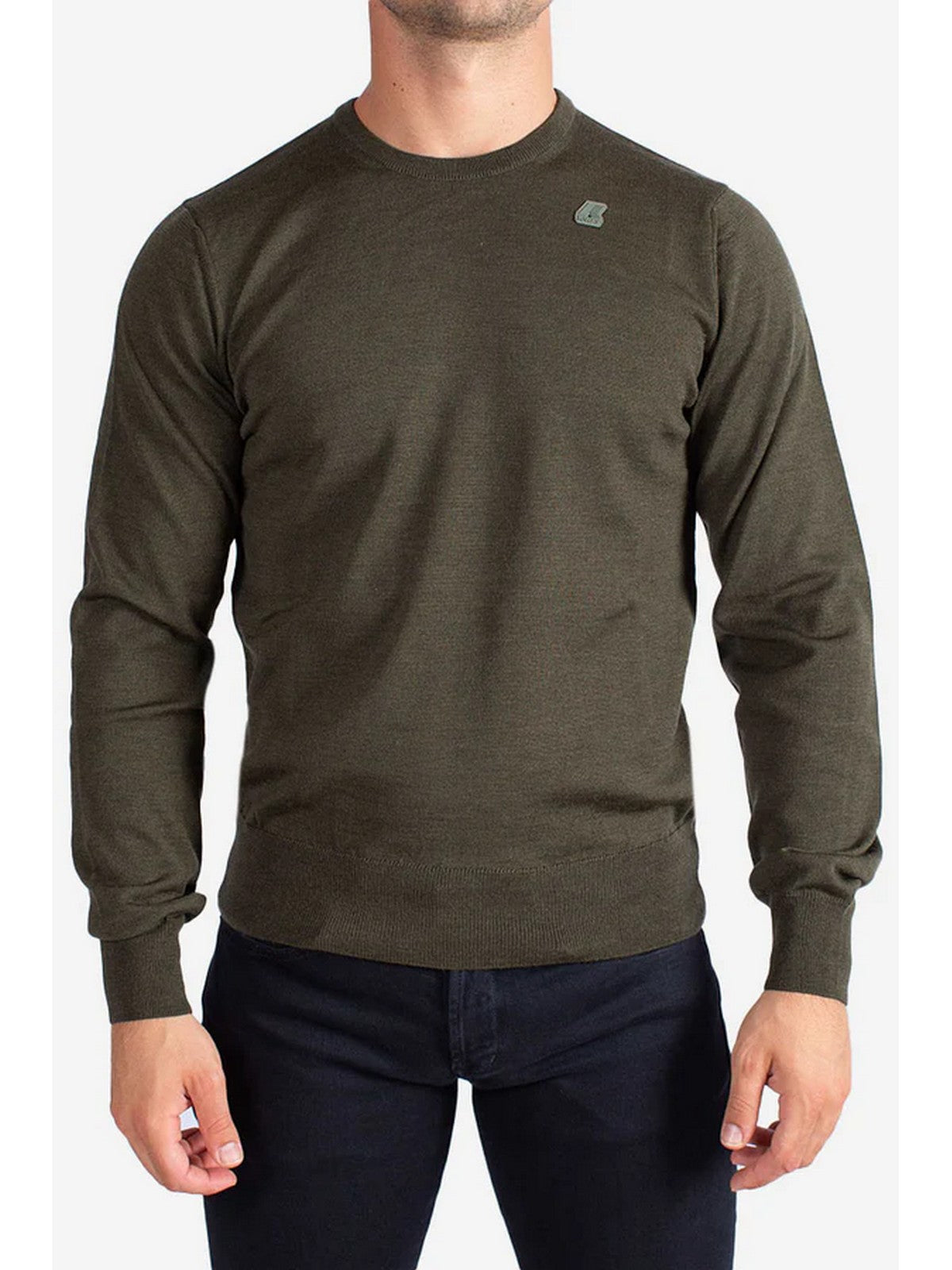 K-WAY Maglione Uomo Sebastien merino K2142EW WMR GREEN BLACKISH gioboutiqueweb