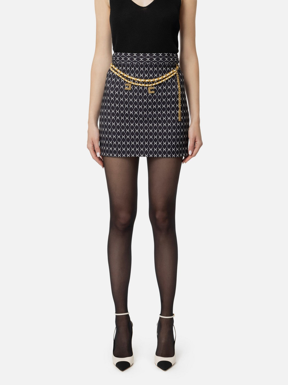 ELISABETTA FRANCHI Gonna Donna GOS3646E2 685 Nero gioboutiqueweb