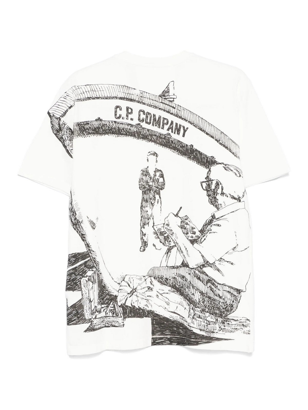 C.P. COMPANY T-shirt Uomo 18CMTS317A005431G 103 Bianco gioboutiqueweb