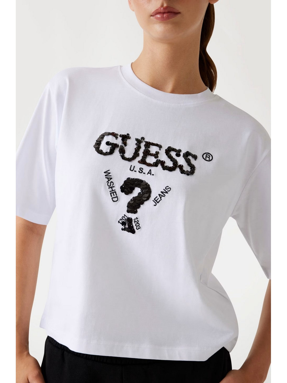 GUESS SPORT T-shirt Donna AURELIE BOXY TEE V4YI06 I3Z14 G011 PURE WHITE