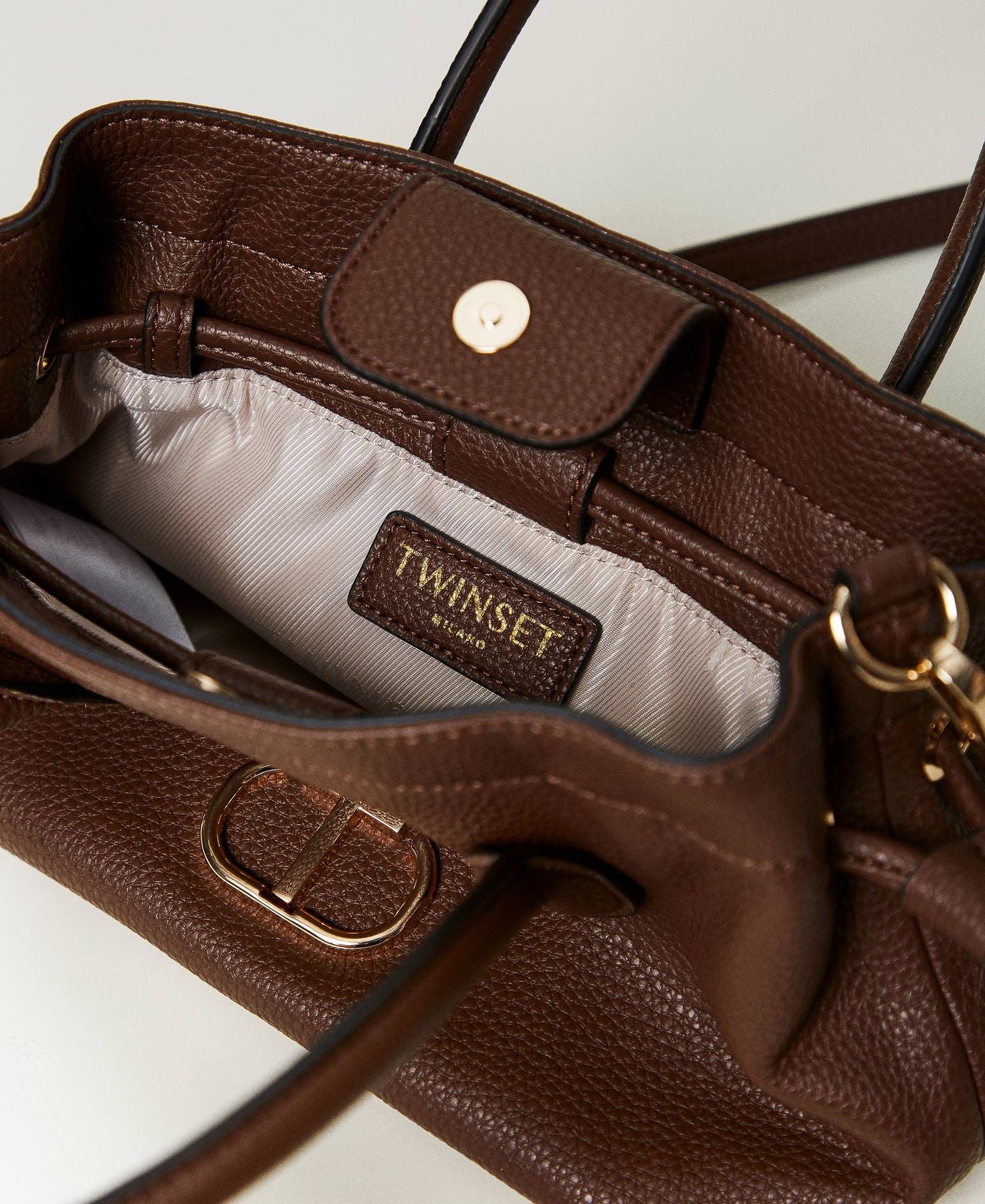 TWINSET Borsa Donna DRAWSTRING 242TD8231 11946 Marrone gioboutiqueweb