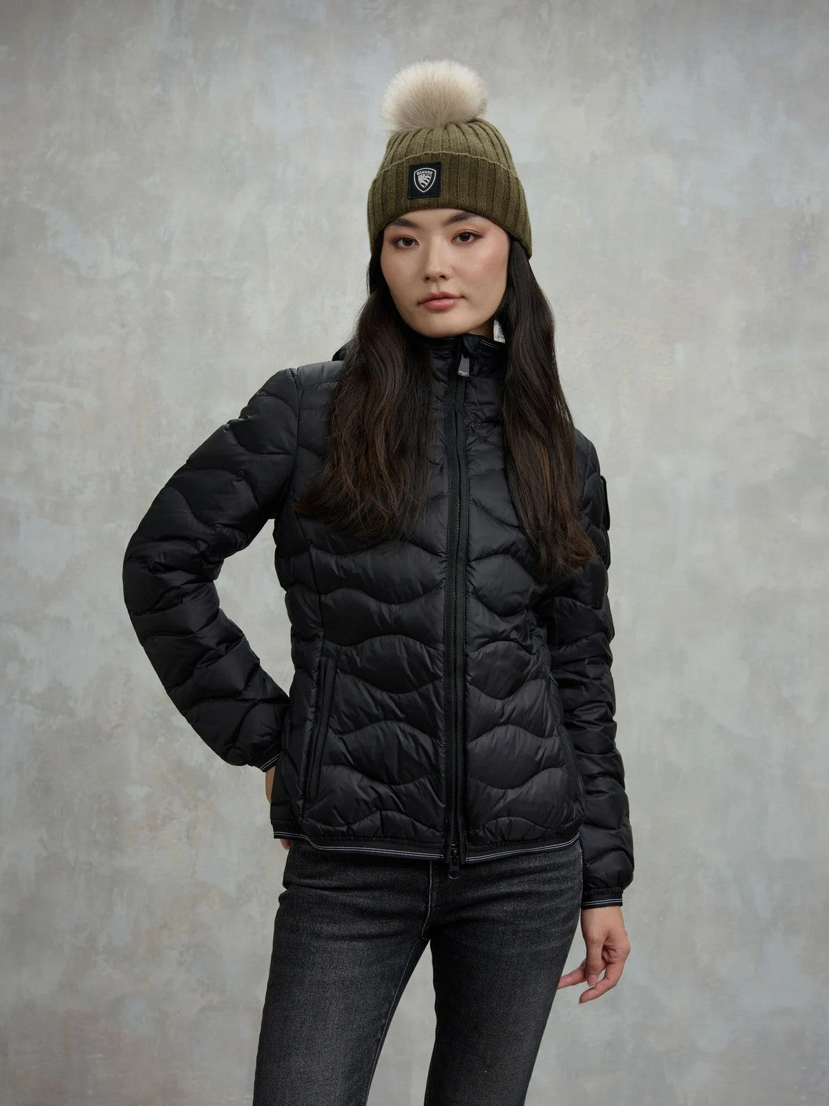 BLAUER Piumino Donna CAMELIA 25WBLDC03095 006047 999EI NERO interno BEIGE 301