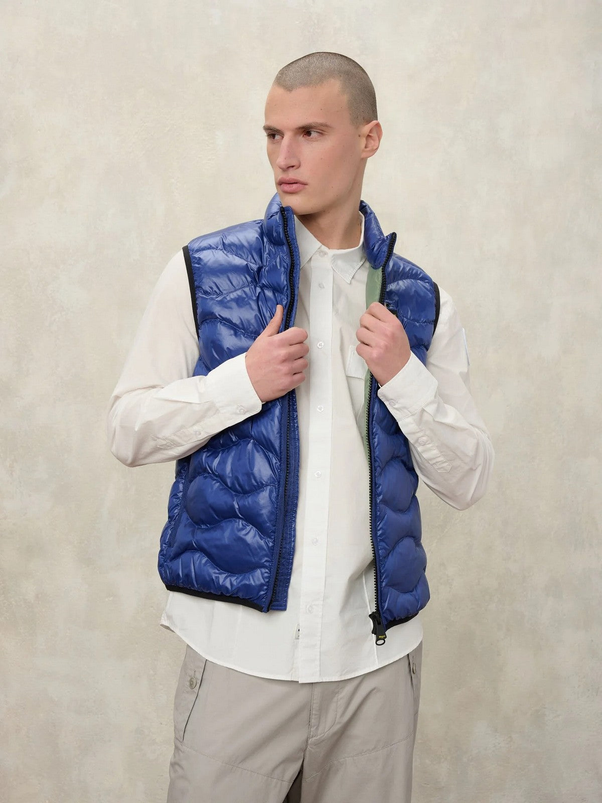 BLAUER Gilet Uomo DANNY 26SBLUX02184 005958 888RF BLU interno GREEN 60F