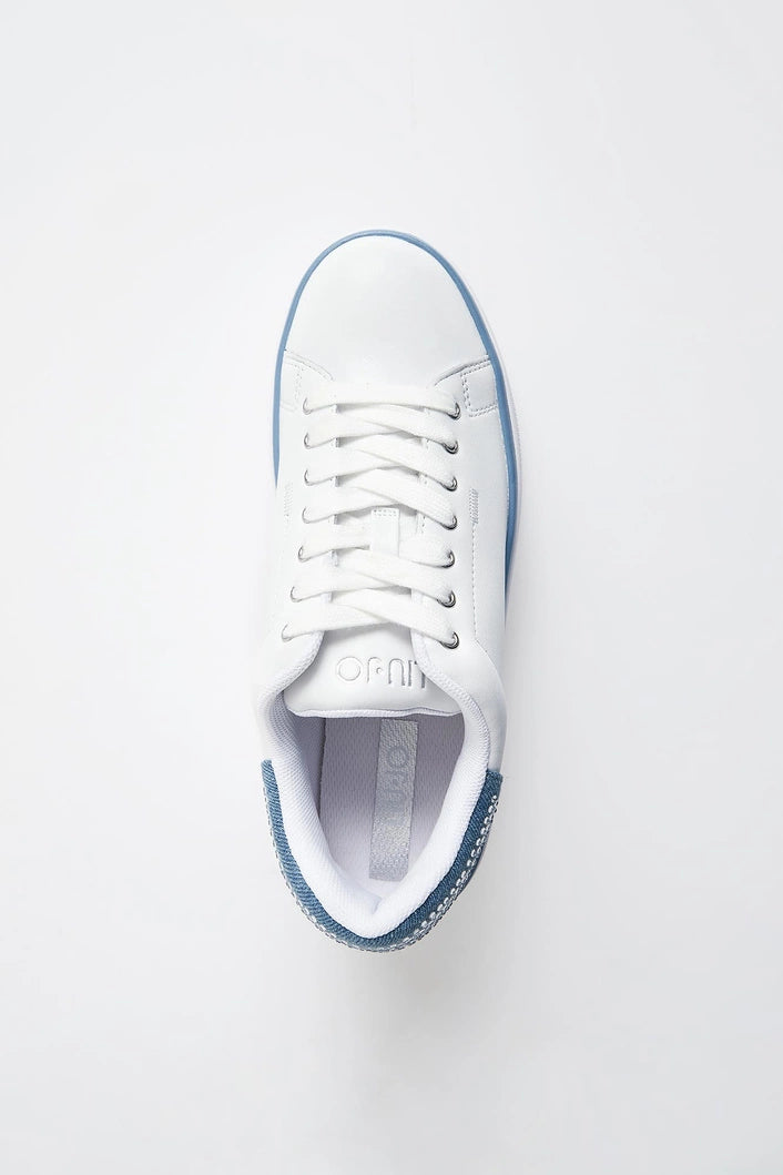 LIU JO Sneaker Donna SELMA 16 BA5101PX652 S3692 LEATHER/DENIM WHITE/DENIM gioboutiqueweb