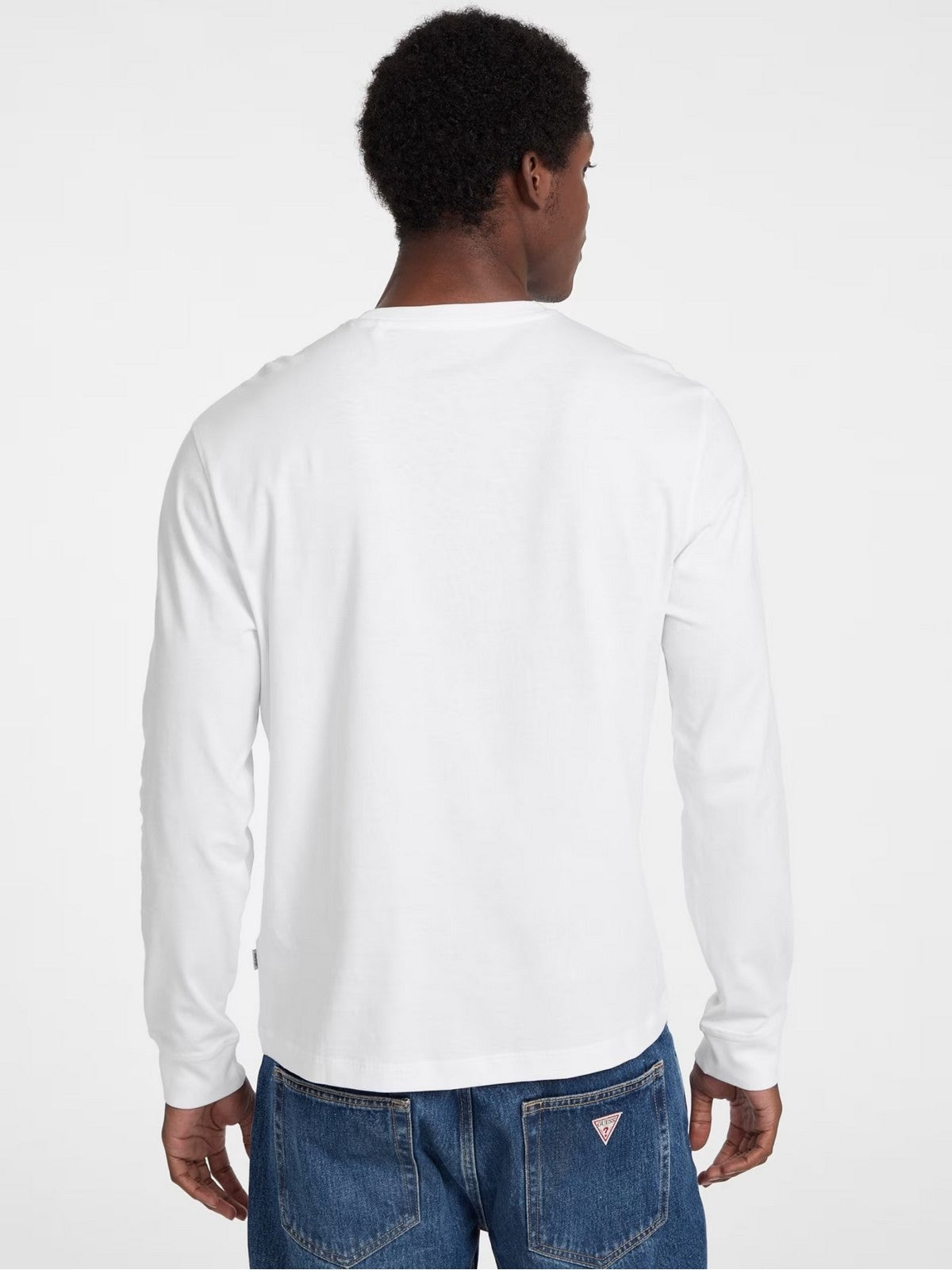 GUESS T-shirt Uomo GJ LS CN REG EMBRO TEE M5RI84 K8HM0 G011 PURE WHITE