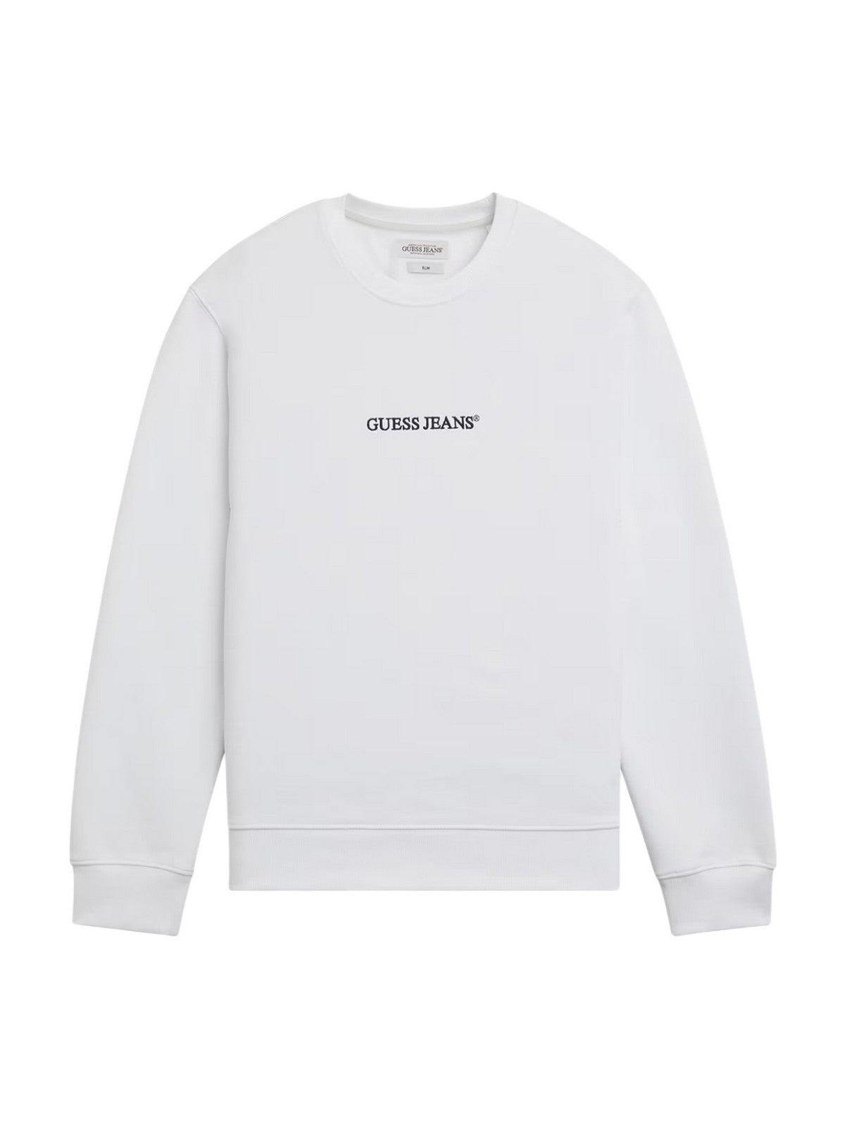GUESS Felpa Uomo GJ CN SLIM LOGO EMB SWEAT M4YQ19 K9V31 G011 PURE WHITE