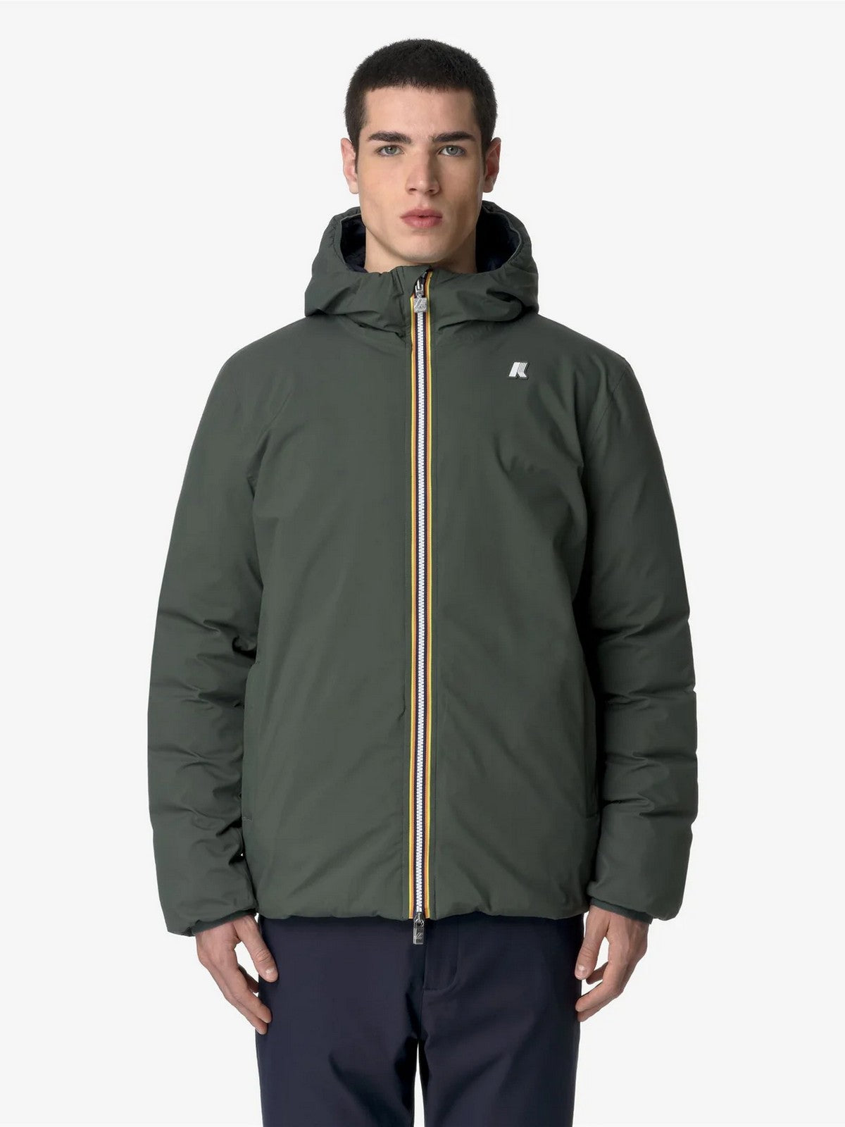 K-WAY Giubbino Uomo JACK ST THERMO DOUBLE K8127WW AF0 GREEN BLACKISH - BL