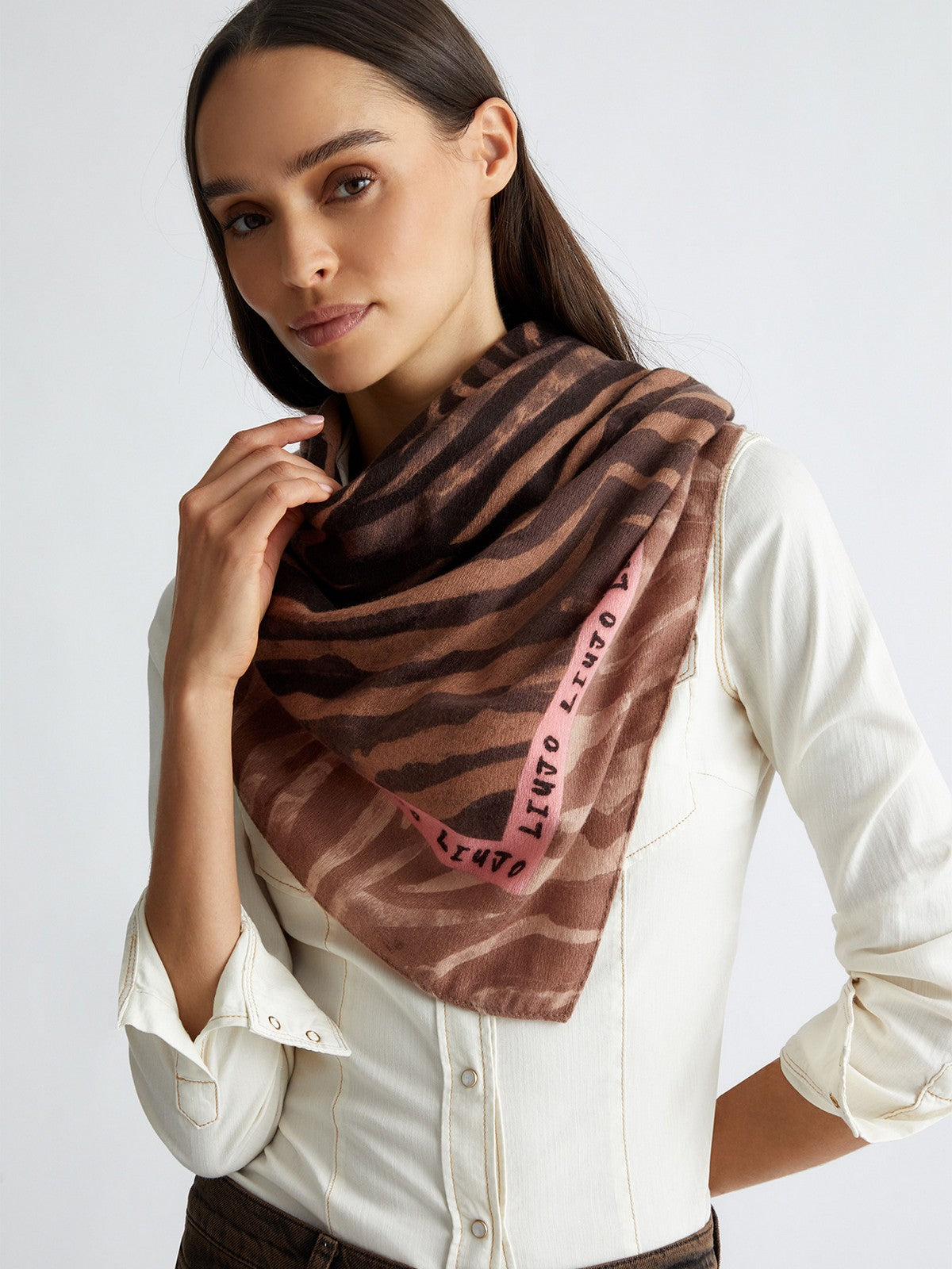LIU JO SOFT Foulard Donna 2F4095T0300 00070 Marrone gioboutiqueweb
