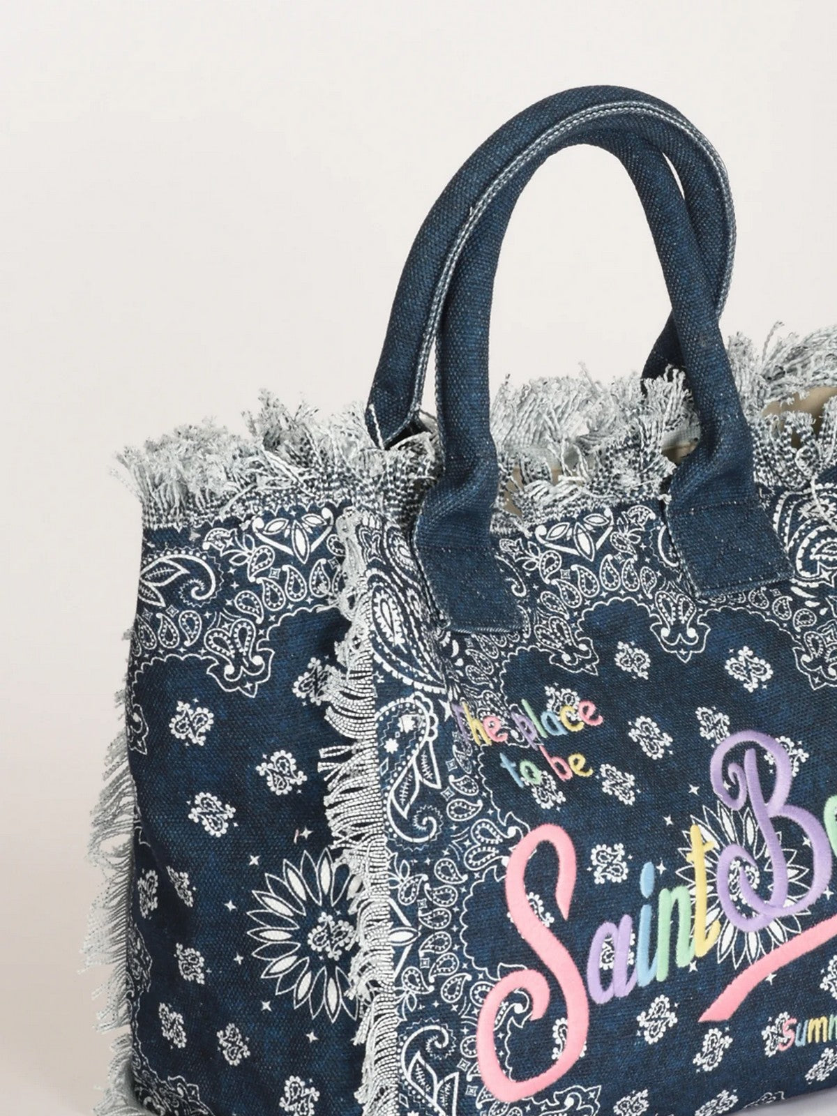 MC2 SAINT BARTH Borsa Donna VANITY 04119H BANDANNA ROUND PASTEL DEN EMB