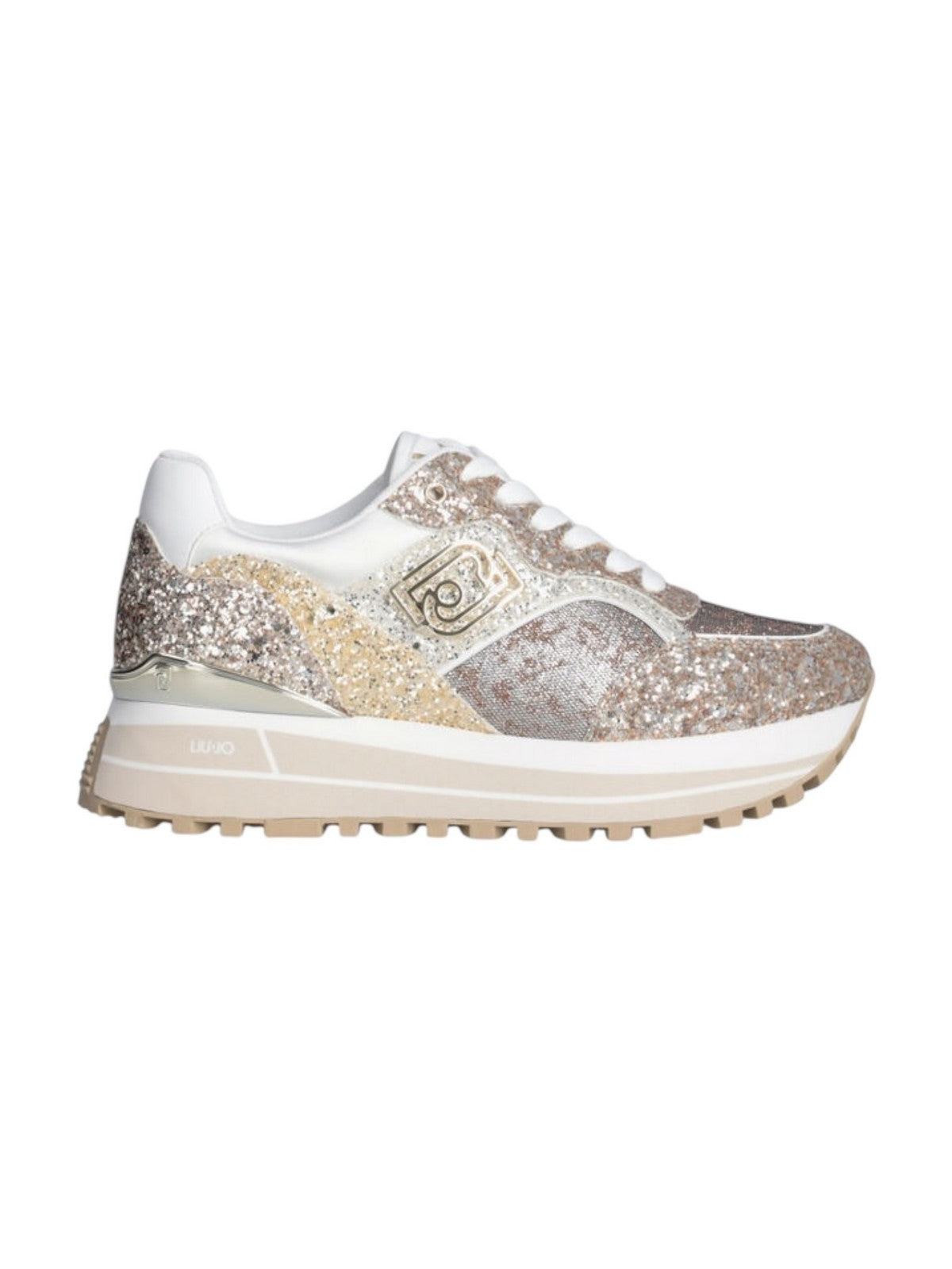 LIU JO Sneaker Donna LIU JO MAXI WONDER 73 BA5015TX007 00529 GLITTER GOLD gioboutiqueweb