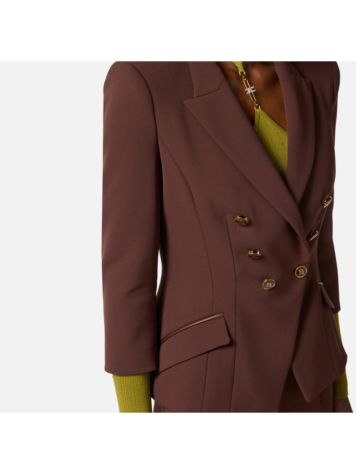 ELISABETTA FRANCHI Giacca Donna GI17456E2 EA3 COFFEE gioboutiqueweb