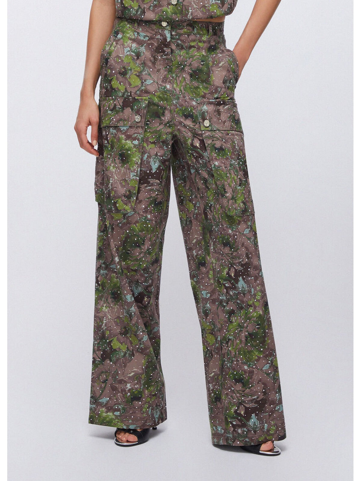 LIU JO WHITE Pantalone Donna WA6125T433A P9360 Dk.olive comouflower