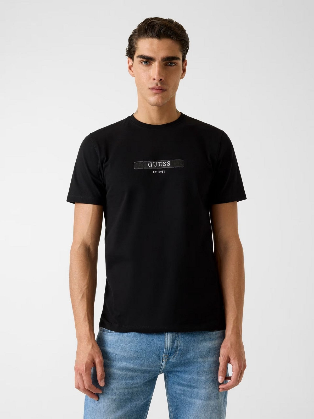 GUESS T-shirt Uomo SS CN LOGO BOX TEE M6RI17 J1314 JBLK Jet Black A996