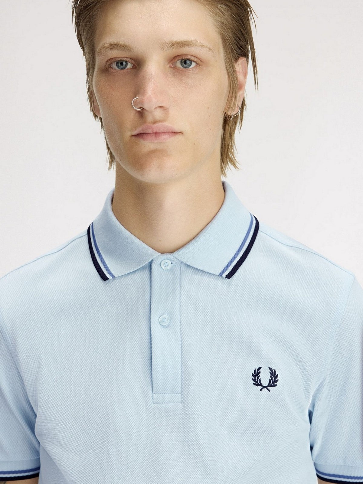 FRED PERRY Polo Uomo FP TWIN TIPPED FRED PERRY SHIRT FP-M3600P-57 96A LGTIC/ACEBL/NAVY