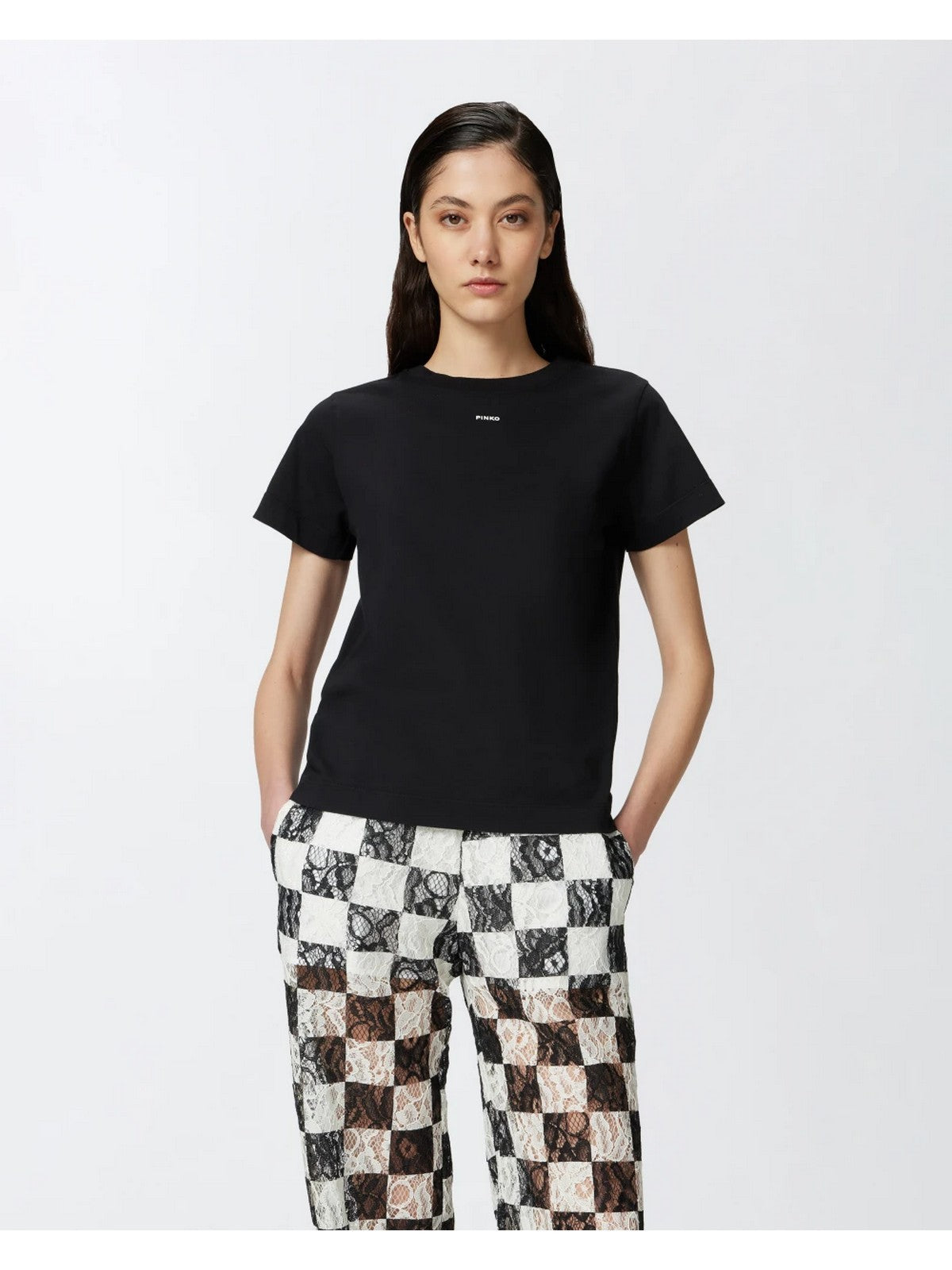 PINKO T-shirt Donna BASICO T-SHIRT JERSEY OLD WASH 100373-A228 Z99 Nero gioboutiqueweb