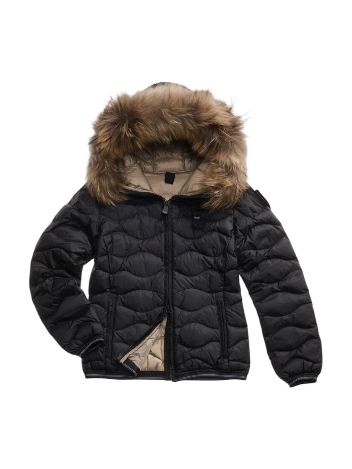 BLAUER Piumino Donna ALDIE 25WBLDC03096 006047 999EI NERO interno BEIGE 301