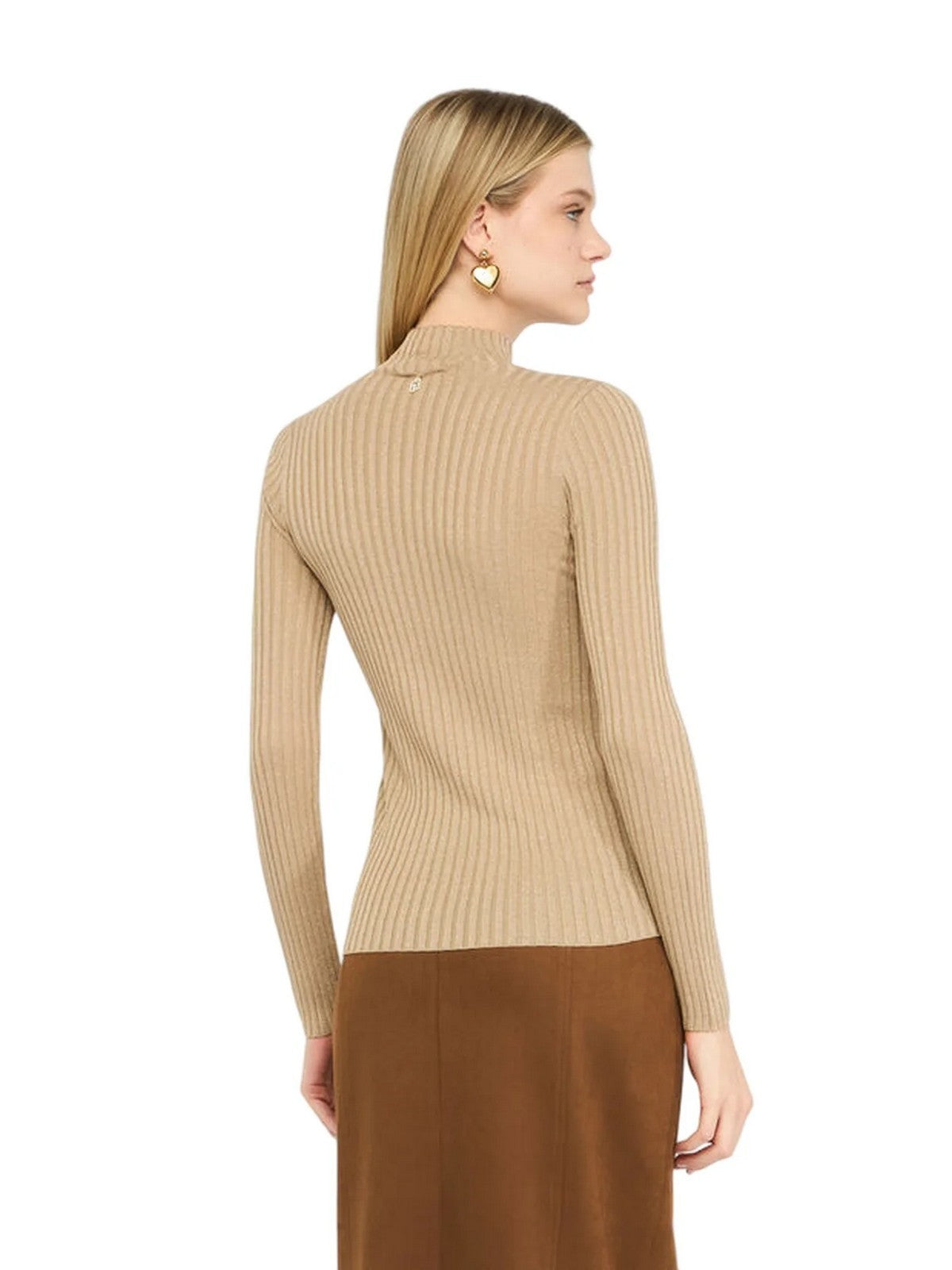 LIU JO WHITE Maglione dolcevita Donna MF5389MS46J 04869 Oro metallizzato