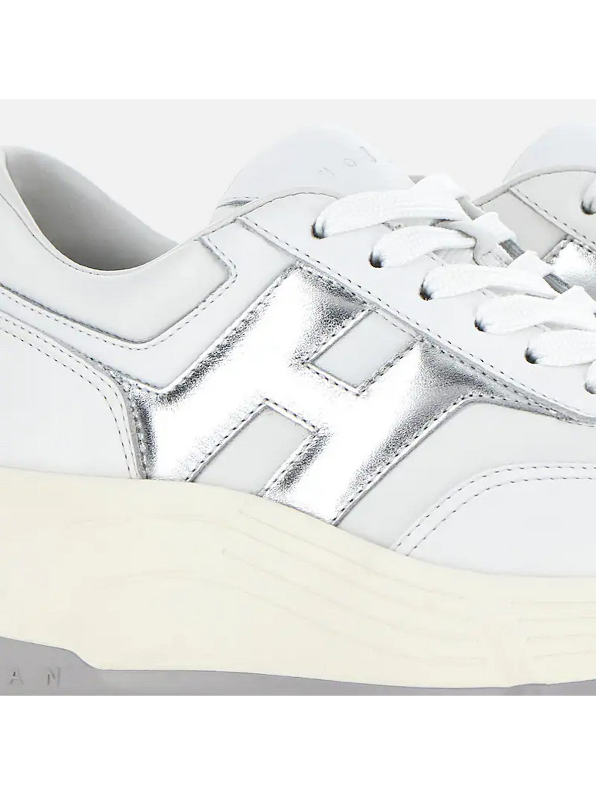 HOGAN Sneaker Donna H669 ALLACCIATO H HXW6690FR30U7I0351 B001(BIANCO)+B200(ARGENTO) gioboutiqueweb