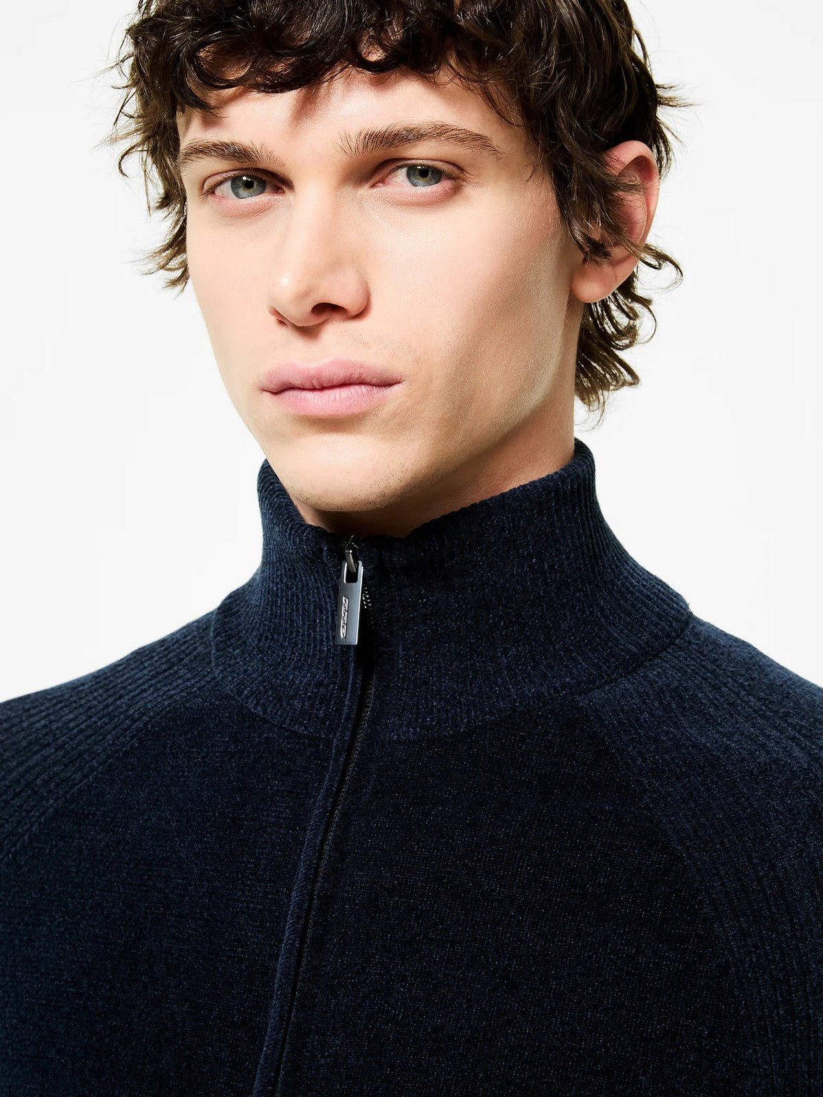 RRD Cardigan Uomo velvet full zip knit W25134 60 60 BLUE BLACK