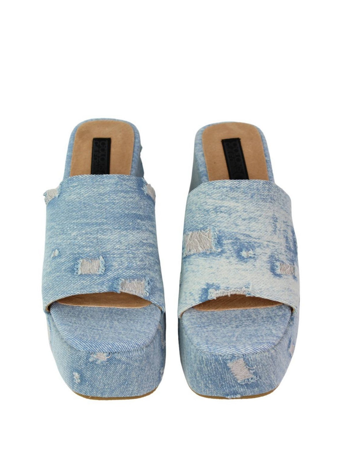 Colors of California Sandalo Donna Monoband Denim Wedge Sandal HC.Malibu02 Whi White