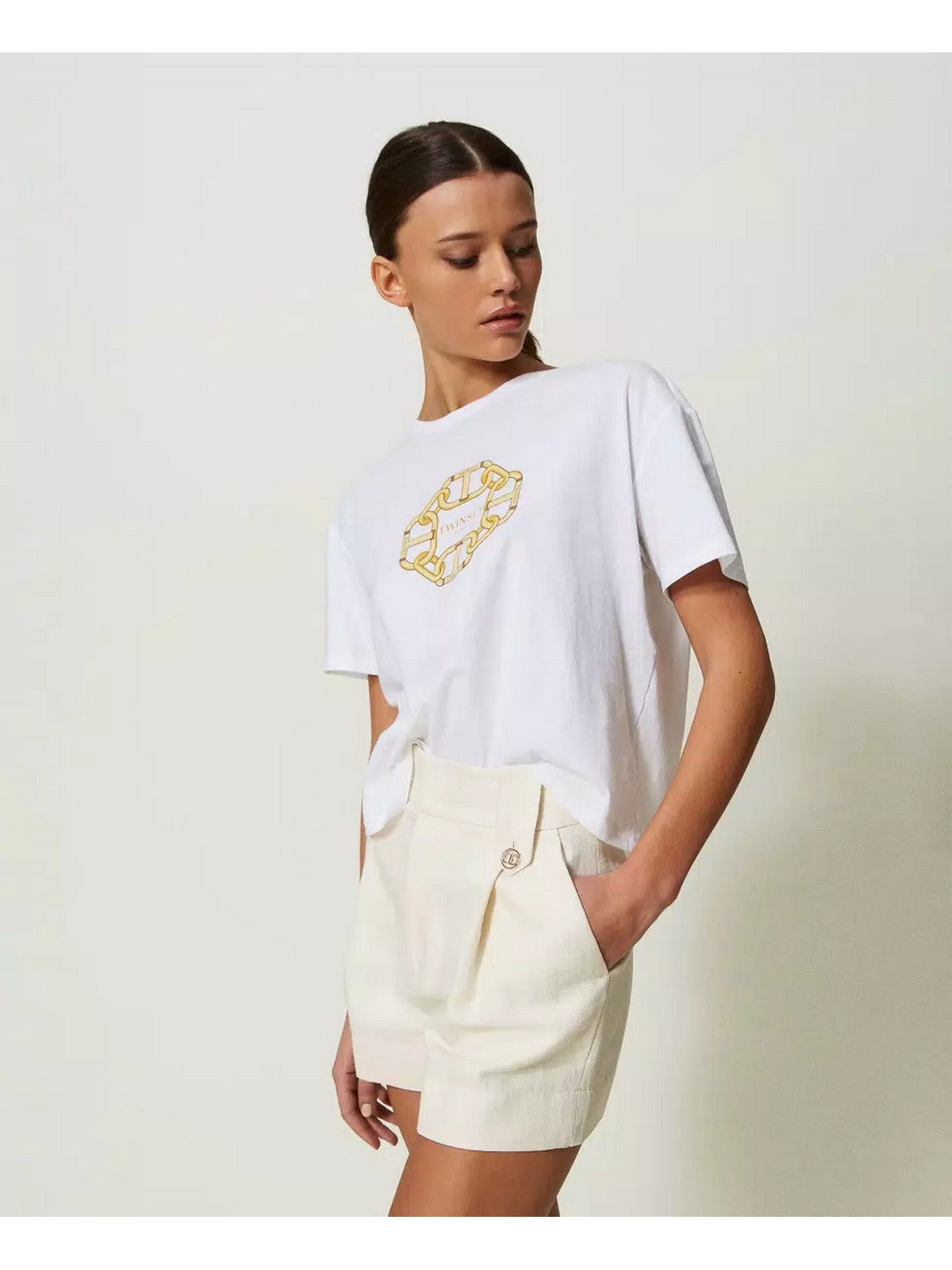 Twinset T-Shirt und Pole Woman 241TP221A 00001 Weiß