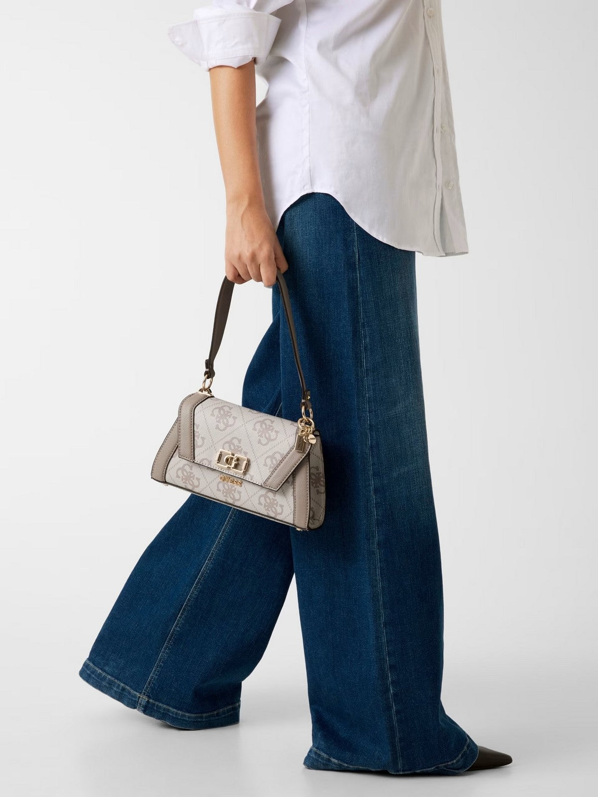 GUESS Borsa Donna KARNILLA LOGO FLAP SHLDR BAG HWOS99 01190 DKO DARK TAUPE LOGO