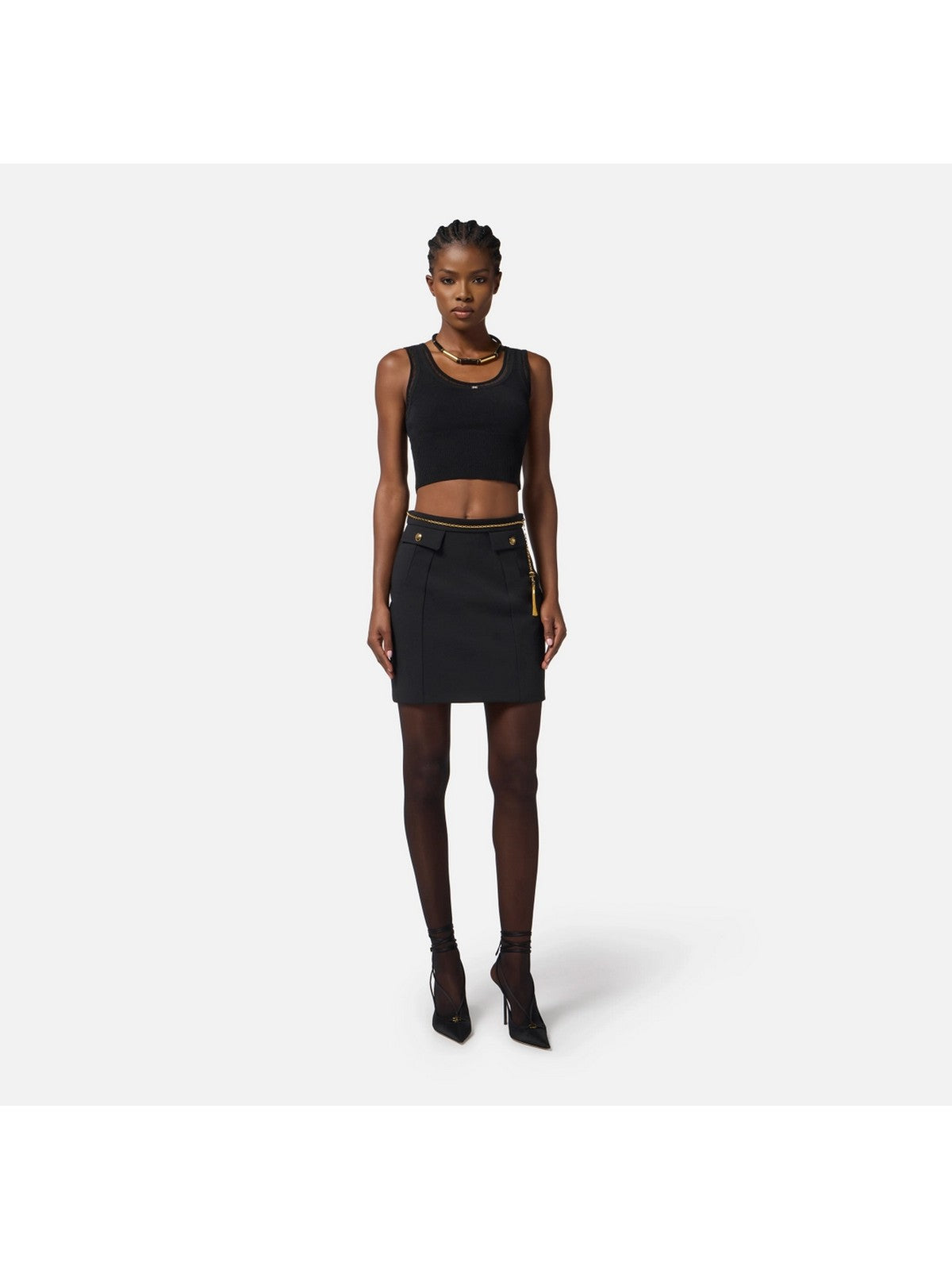 ELISABETTA FRANCHI Gonna Donna GO14857E2 110 Nero gioboutiqueweb