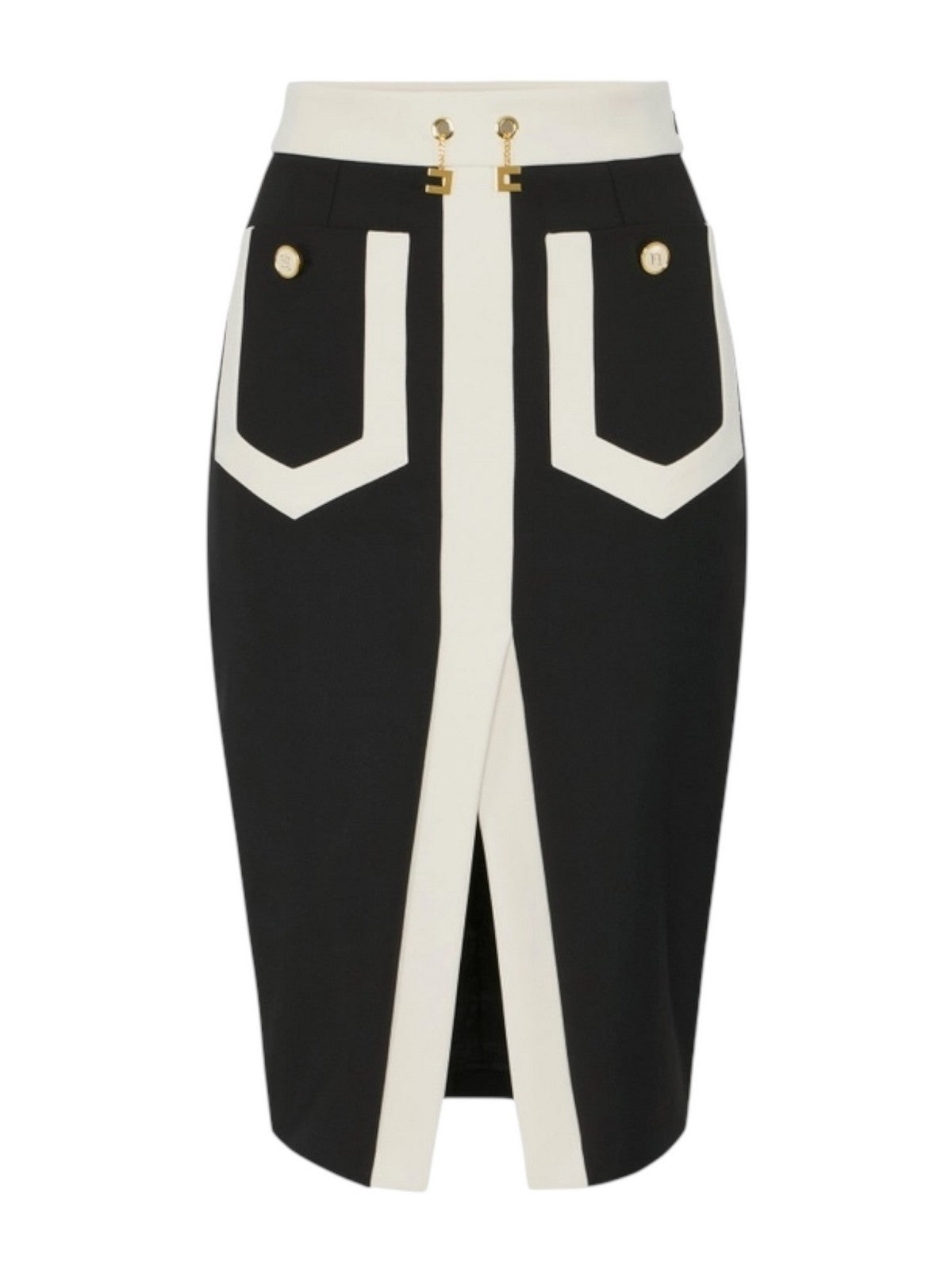 ELISABETTA FRANCHI Gonna Donna GOT0156E2 EF3 NERO/MILK gioboutiqueweb